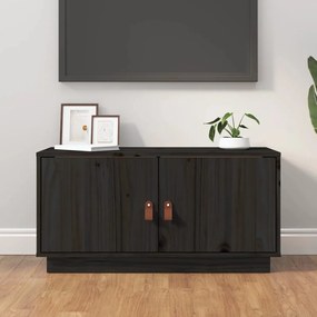 vidaXL Móvel de TV 80x34x40 cm madeira de pinho maciça preto