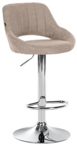 Banco de bar Milet em tecido e com estrutura cromada 46,5 x 85-105,5 x 48 cm Castanho acinzentado