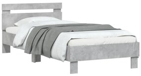 Estrutura de cama c/ cabeceira derivados madeira cinza-cimento