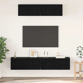vidaXL Gabinete de TV de Parede Outros com armazenamento com porta 4 pcs Carvalho Preto
