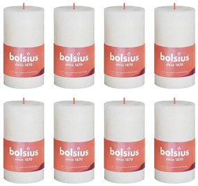 440793 Bolsius Velas rústicas cilíndricas Shine 8 pcs 100x50 mm pérola suave