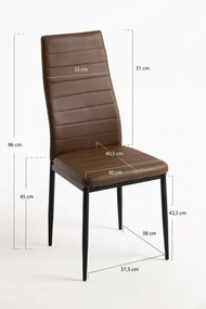 Pack 4 Cadeiras Lauter Couro Sintético - Marrom