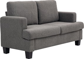 HOMCOM Sofá 2 lugares 120 cm com almofadas de encosto removíveis, tecido chenille para sala, quarto, escritório, cinza escuro | Aosom Portugal