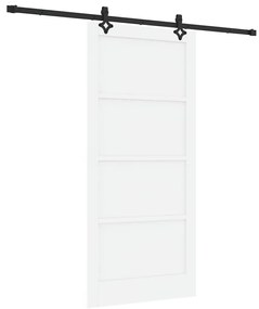 Porta Deslizante com Conjunto de Ferragens 'ORKDAL'Branca de Madeira S
