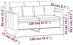 Sofá de 2 lugares veludo 120 cm amarelo