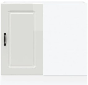 Armário de cozinha baixo Kalmar branco alto brilho