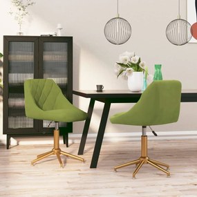 vidaXL Cadeiras de jantar giratórias 2 pcs veludo verde-claro