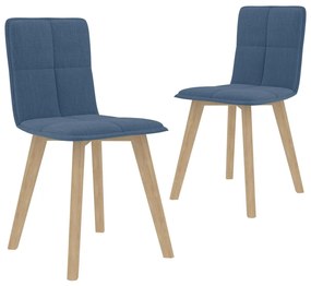 vidaXL Cadeiras de jantar 2 pcs tecido azul