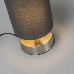 Candeeiro de mesa moderno cinzento com aço - Milo 2 Design,Industrial,Moderno