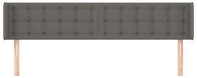 Cabeceira cama abas couro artificial 183x16x78/88 cm cinzento