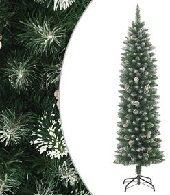 Árvore de Natal artificial fina com suporte PVC 210 cm