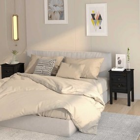 Mesas de cabeceira 2 pcs 40x35x61,5 cm pinho maciço preto