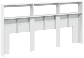 Armário de cabeceira com luzes LED 200x17x102 cm branco