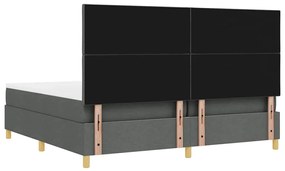 Cama Box Spring com Colchão Cinza Escuro 200x200 cm Tecido
