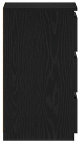 Criado-mudo vidaXL Preto Carvalho 40x35x62,5 cm em Madeira engenheirad