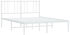 Estrutura de cama com cabeceira 140x200 cm metal branco