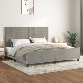 vidaXL Estrutura de cama sem colchão 200x200 cm veludo cinzento-claro