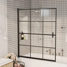 150748 vidaXL Divisória de chuveiro ESG 116x140 cm preto
