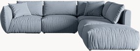 Sofá de canto modular em chenille Chris (4 lugares)