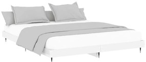 Estrutura de cama 140x200 cm derivados madeira branco brilhante