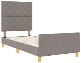 Cama vidaXL em Tecido Taupe - 90x200 cm
