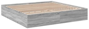 Estrutura de cama 180x200 cm derivados de madeira cinza sonoma