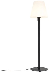 Candeeiro de Pé Moderno para Exterior Preto com Abajur Branco IP44 - Big Virginia Moderno