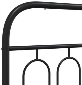 Estrutura de cama com cabeceira e pés 200x200 cm metal preto