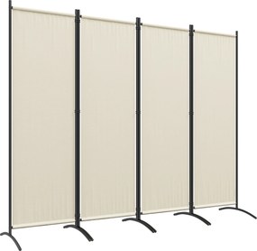 Outsunny Biombo 221 x 172 cm biombo de jardim com 4 painéis com pés largos em tecido de poliéster de 180 g/m² creme | Aosom Portugal