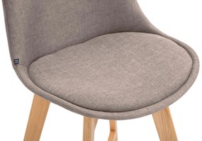 Banco de bar Cannes em tecido e com estrutura de Cor Natural 48 x 112 x 56 cm Castanho acinzentado