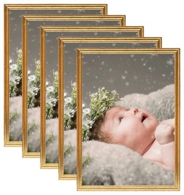vidaXL Molduras para mesa 5 pcs 15x21 cm MDF dourado