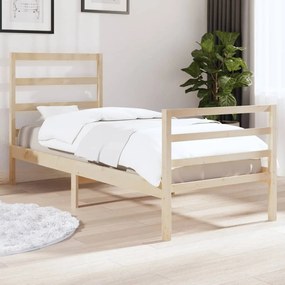 vidaXL Estrutura de cama solteiro 90x190 cm pinho maciço