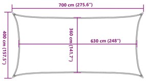 Para-sol estilo vela 160 g/m² 4x7 m PEAD verde-claro