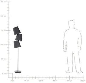 Candeeiro de pé preto 164 cm RIO GRANDE Beliani