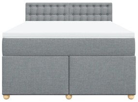 Cama com molas/colchão 140x190 cm tecido cinzento-claro