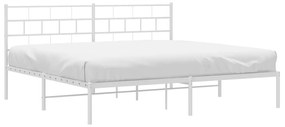 Estrutura de cama com cabeceira 180x200 cm metal branco