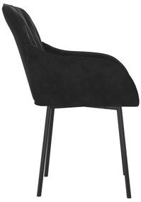 Cadeiras de jantar 2 pcs veludo preto