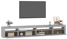 Móvel de TV com luzes LED 270x35x40 cm sonoma cinza