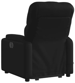 Poltrona massagens reclinável elevatória couro artificial preto