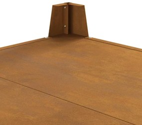 Fogueira Quadrada vidaXL 80x80x43 cm em Aço Envelhecido