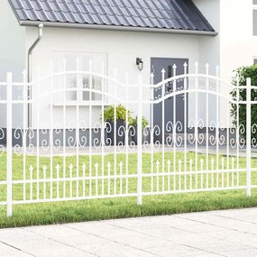 vidaXL Cerca de jardim Branco 165 cm Aço com Revestimento em Pó