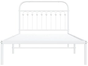 Estrutura de cama em metal com cabeceira 107x203 cm branco