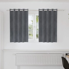 Cortinas Blackout vidaXL com Ilhós 2 pcs Veludo Cinza Claro Super