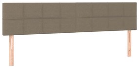 Cama boxspring c/ colchão 120x190cm tecido castanho-acinzentado
