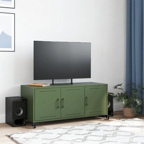 Móvel de TV 100,5x39x43,5 cm aço verde-azeitona