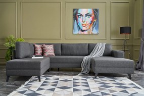 Sofá-Cama de Canto Efsun – Antracite – 300x78x202 cm