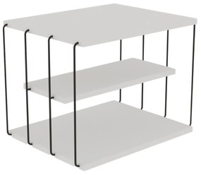 Mesa de Apoio Lifon – Branco/Preto – 50x33x40 cm