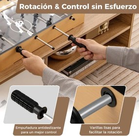 Mesa de matraquilhos LED de 51 cm para sala de jogos com economia de espaço com pega antiderrapante 2 bolas realistas Jogadores para bar de festas