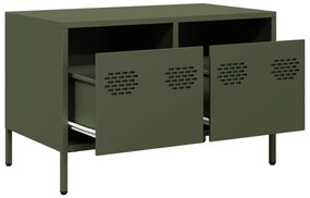 Móvel de TV 68x39x43,5 cm aço laminado a frio verde-azeitona