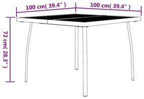 3 pcs conjunto de jantar para jardim aço antracite